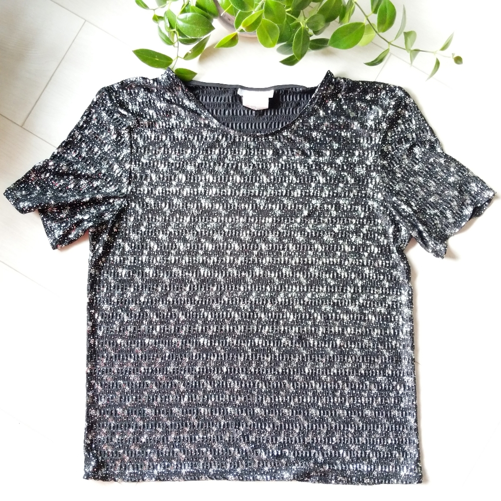 Vintage Metallic Print Top